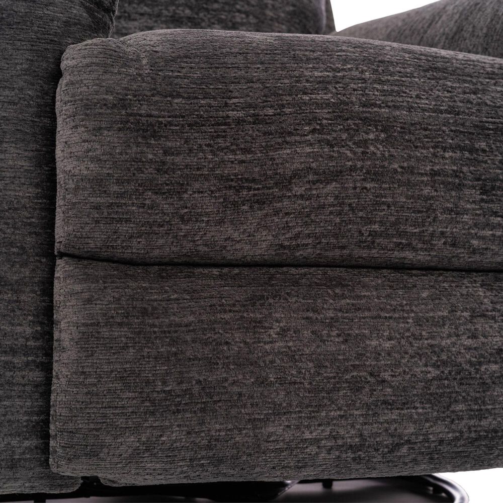 Flexsteel Sophisticated Power Swivel Gliding Recliner with Power Headrest and Lumbar in Steel, , large