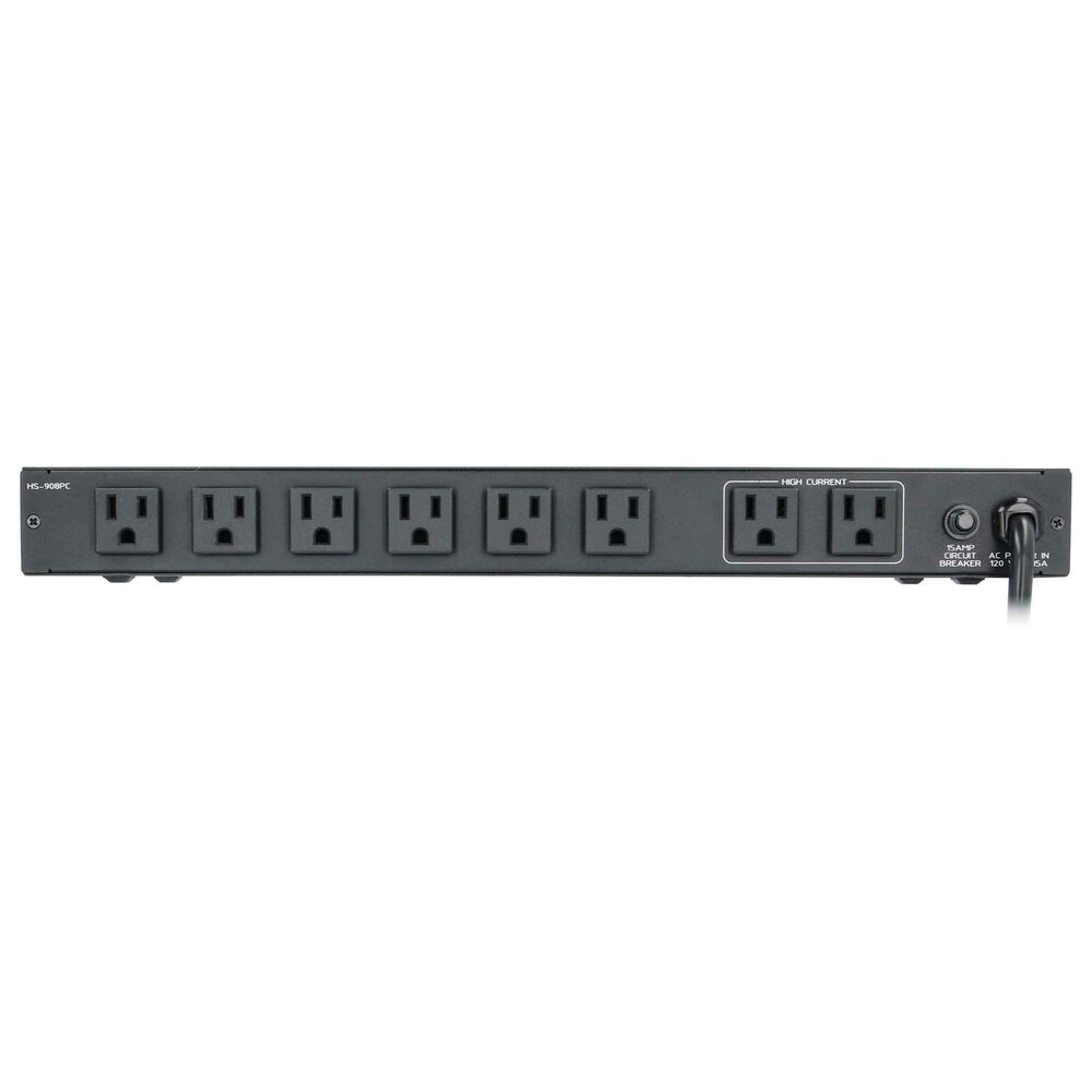 Helios 8-Outlet Rack Mountable Surge Protector in Black, , large