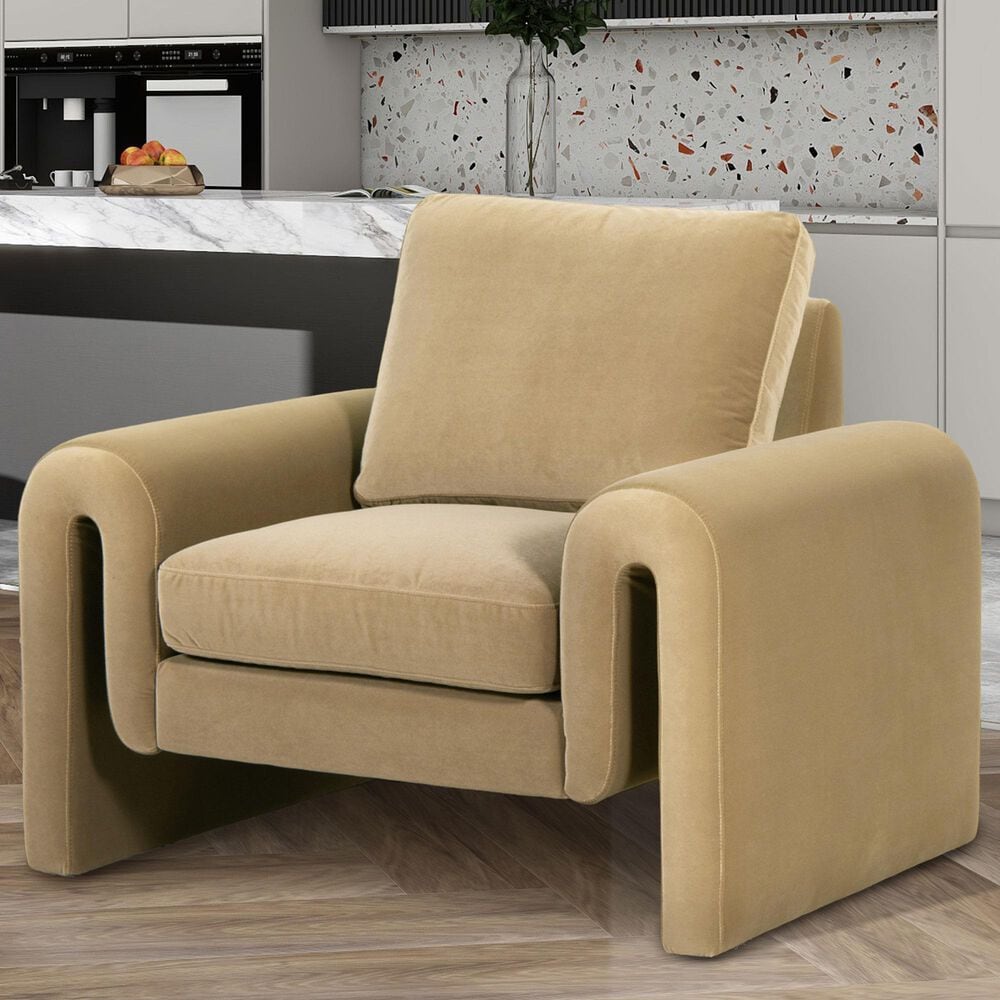 Jennifer Taylor Home Mason Accent Arm Chair in Camel Brown Beige, , large