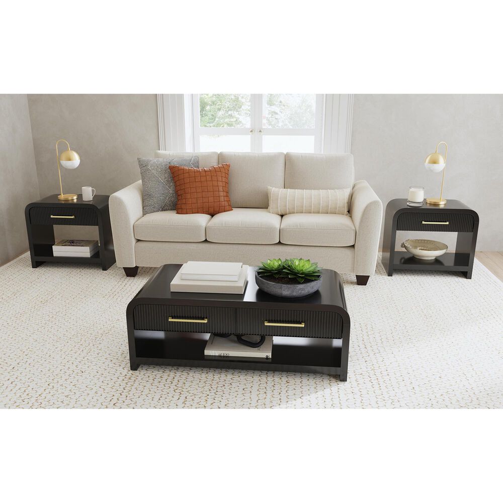 Mayberry Hill Ridgemont Coffee Table with Casters in Black, , large