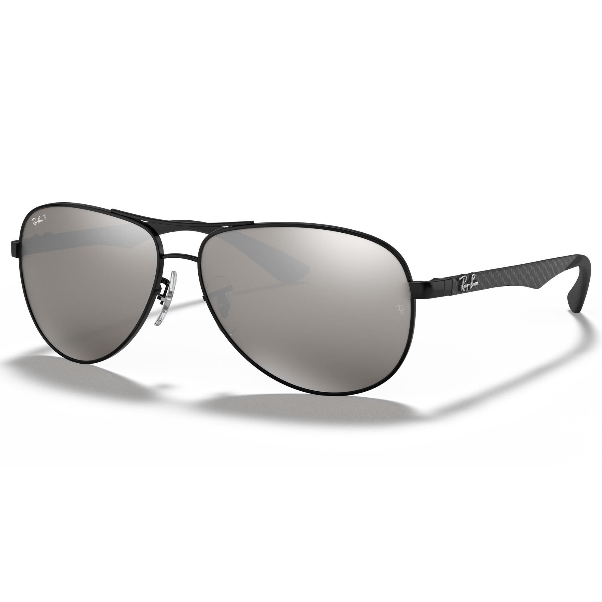 Ray Ban Carbon Fiber Sunglasses with Grey Lenses in Polished