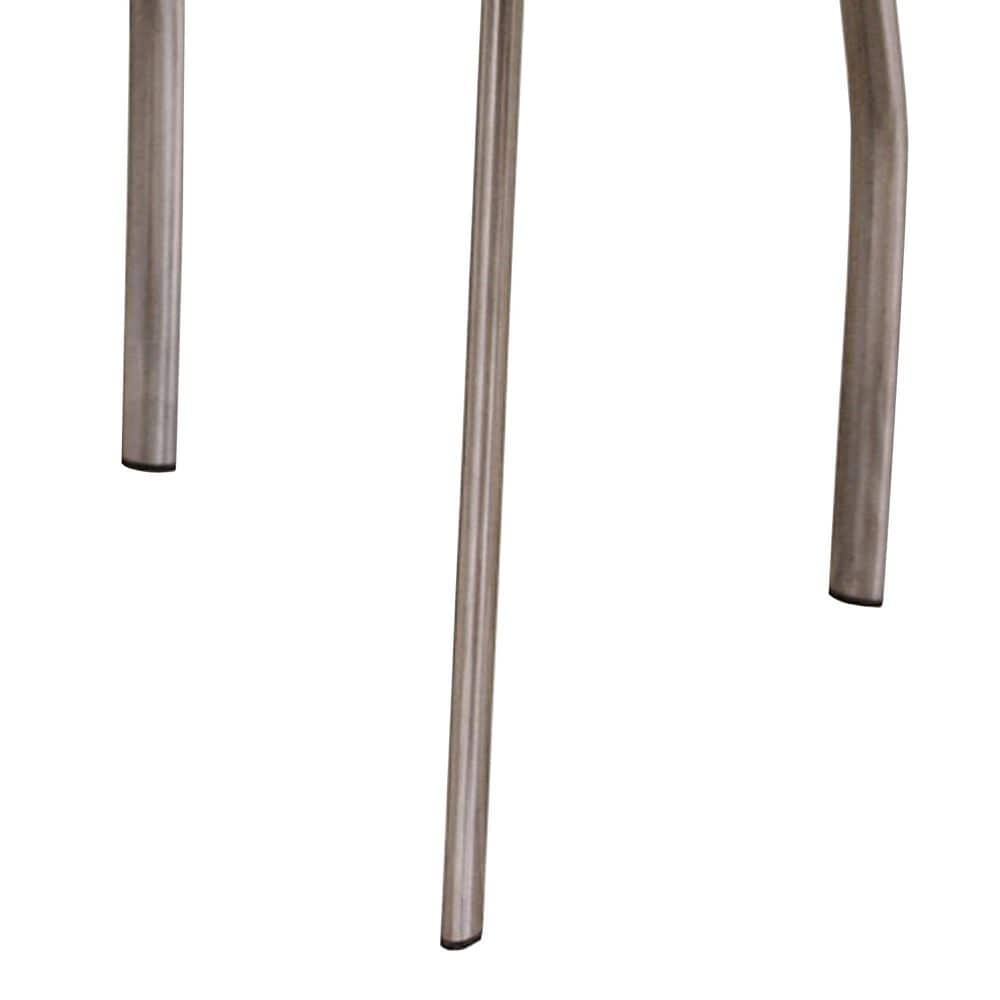 Baxton Studio Side Chair with Dark Brown Leather in Chrome (Set of 2), , large