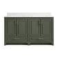 37B Lucerne 60" Double Bathroom Vanity in Deep Olive Green with Marble Top and Backsplash, , large