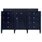 James Martin Vanities Brittany 60" Single Bathroom Vanity in Victory Blue with 3 cm Eternal Jasmine Pearl Silestone Top, Rectangular Sink and FreePower Wireless Charger, , large