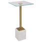Uttermost Martini Table in White and Brass, , large