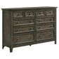 Hawthorne Furniture San Mateo 10 Drawer Dresser in Gray, , large