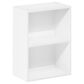 HOMLUX 2-Tier Cube Compact Storage Shelf Organizer Bookcase in White, , large