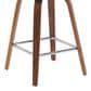 Armen Living Vienna Swivel Counter Height Stool with Snow White Upholstery in Walnut, , large