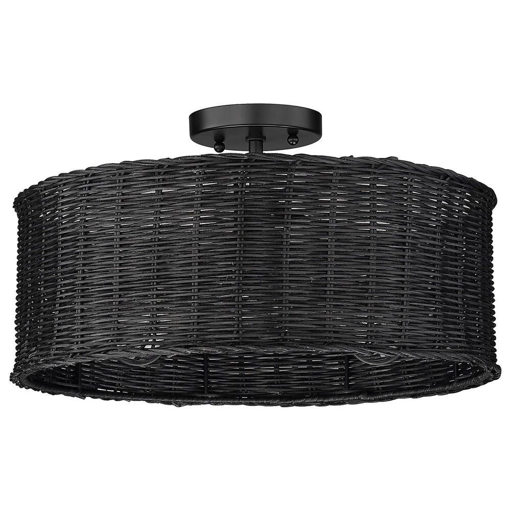 Golden Lighting Erma 3-Light Semi-Flush in Matte Black, , large