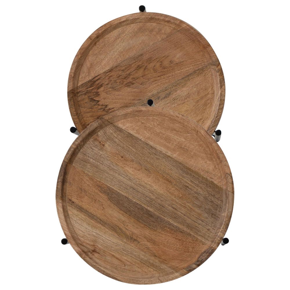 Linon Home Decor Evanston 2-Piece Nesting Table Set in Natural and Black, , large