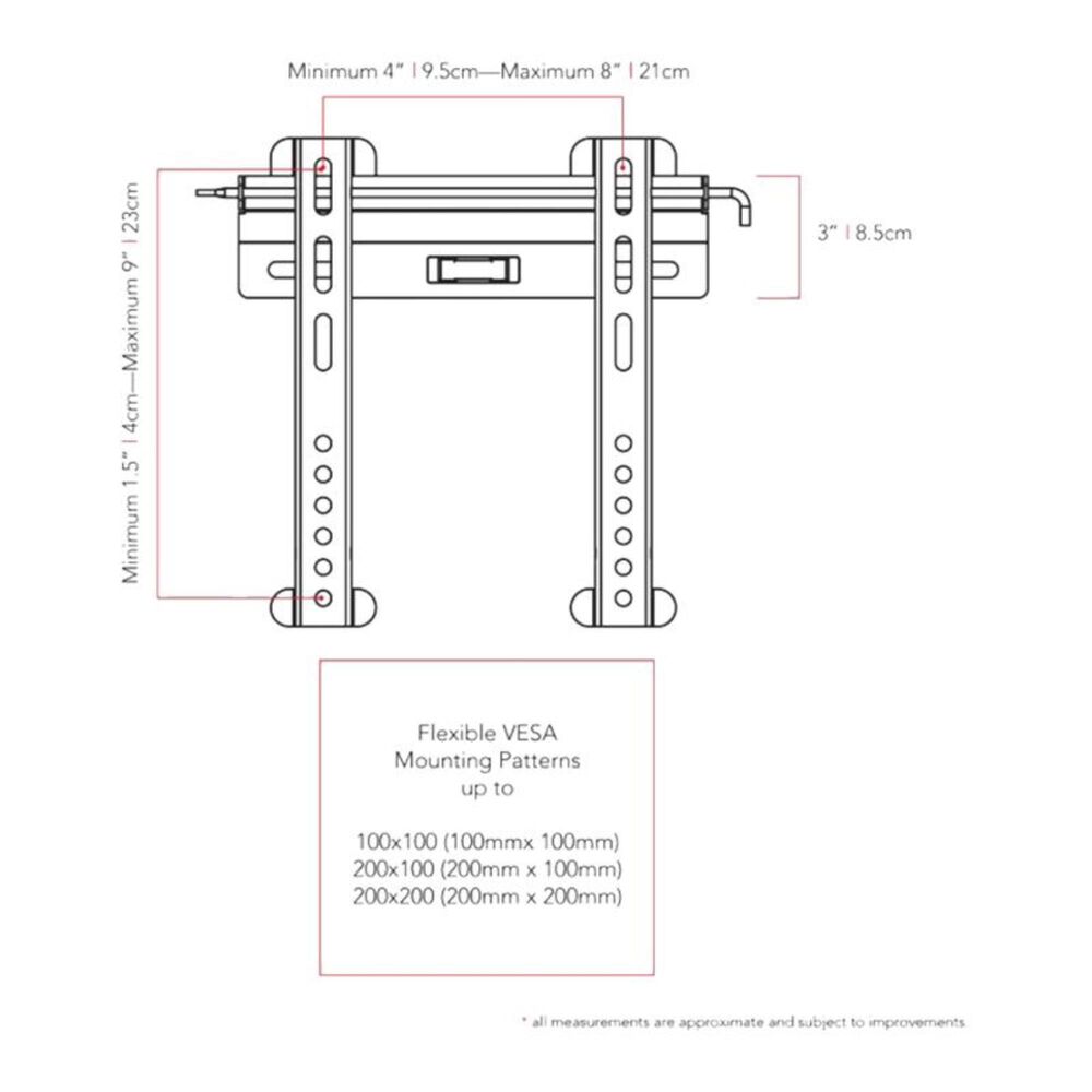 CorLiving Fixed Low Profile Wall Mount For 18&quot; - 32&quot; TVs, , large