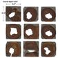 Uttermost Jungle 16" x 16" Wood Wall Art in Dark Coffee Brown and Rustic Black (Set of 9), , large