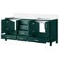 Lexora Home Jacques 72" Double Bathroom Vanity in Green with 2 cm White Cultured Marble Top and Rectangular Sinks, , large