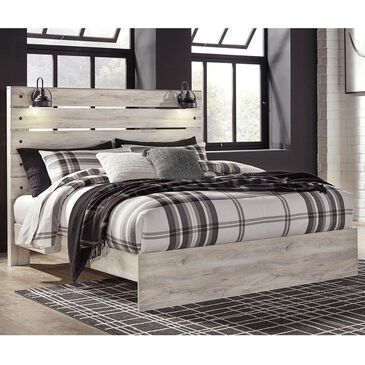 Signature Design by Ashley Cambeck King Panel Bed in Whitewash with Lighting, , large