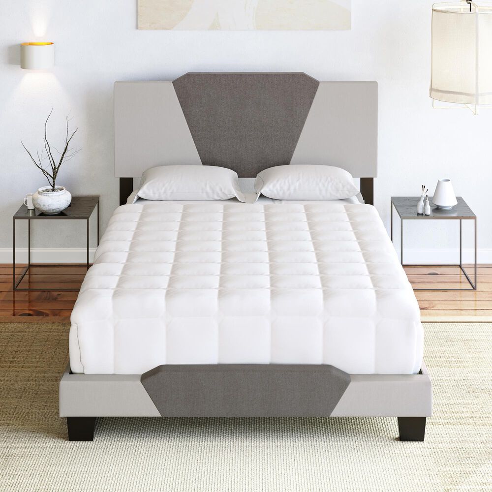 Accent Tuscany Full Upholstered Bed in Brown and Taupe, , large