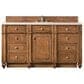 James Martin Vanities Bristol 60" Single Bathroom Vanity in Saddle Brown with 3 cm Eternal Marfil Quartz Top and Rectangular Sink, , large