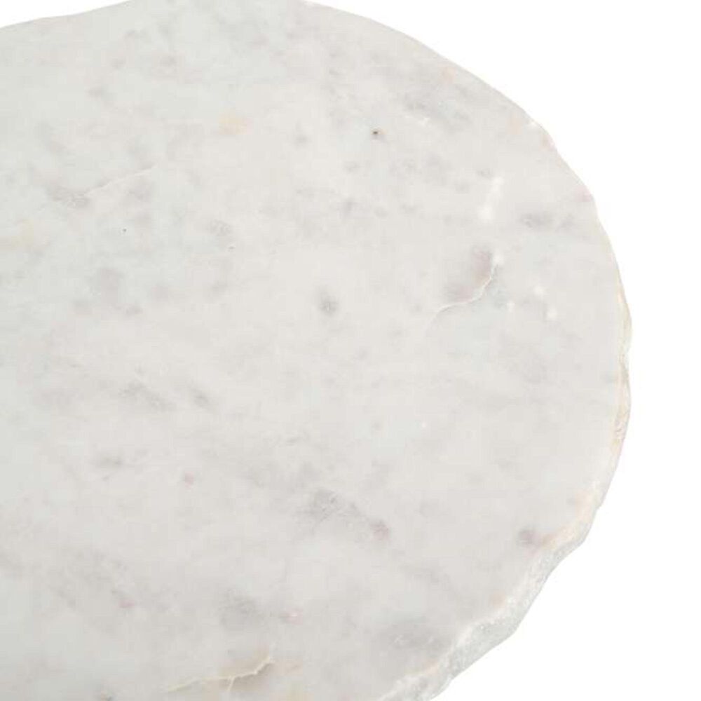 Bassett Mirror Company Aeirith Accent Table in Natural Edge White and Antique Brass, , large