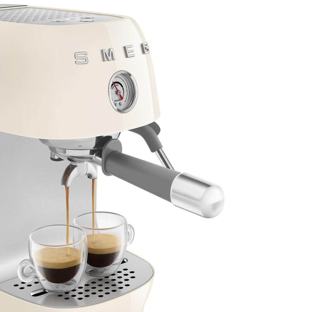 SMEG Espresso Manual Coffee Machine with Grinder in Cream, , large