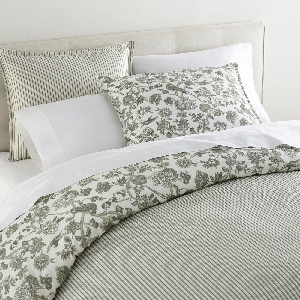 Peacock Alley Highgrove Toile 3-Piece King Reversible Duvet Set in Moss, , large