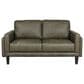 Chateau D"ax Leather Stationary Loveseat in Olive, , large