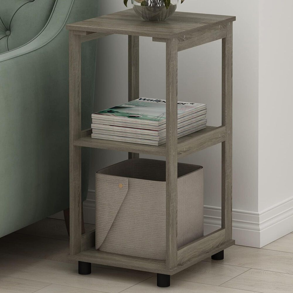 HOMLUX 2-Tier Tall End Table in French Oak, , large