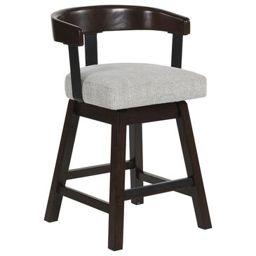 Ashley Haddigan Swivel Counter Stool in Dark Brown, , large