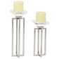 Maple and Jade 13" Glam Candle Holder with Rectangular Frame in Silver (Set of 2), , large