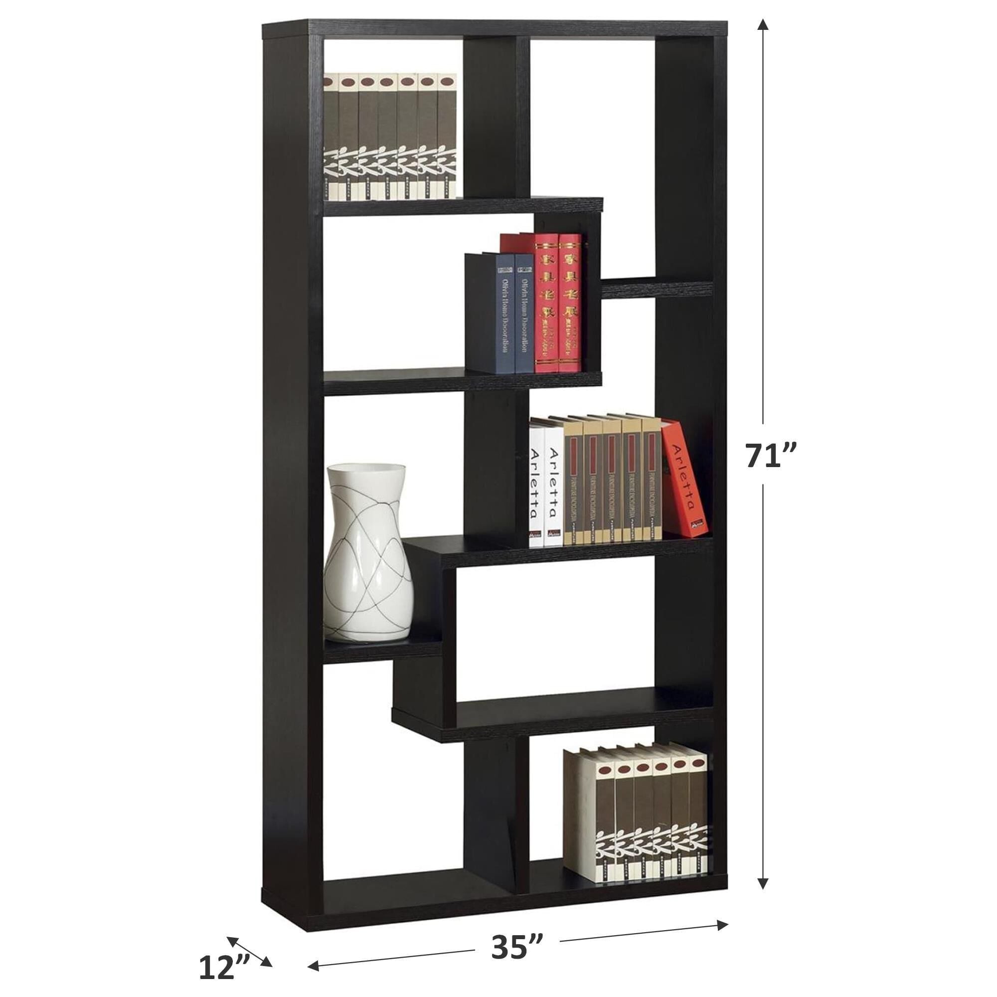Living Essentials 8 Shelves Display Cabinet in Black | Nebraska