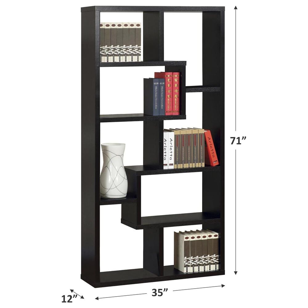 Living Essentials 8 Shelves Display Cabinet in Black, , large