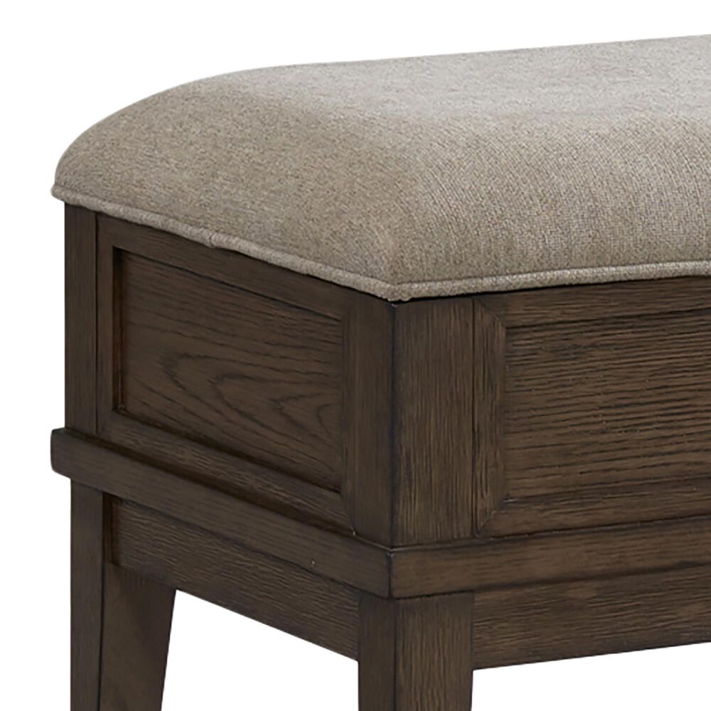 Hawthorne Furniture Preston 52&quot; Storage Bench in Weathered Vintage Oak, , large