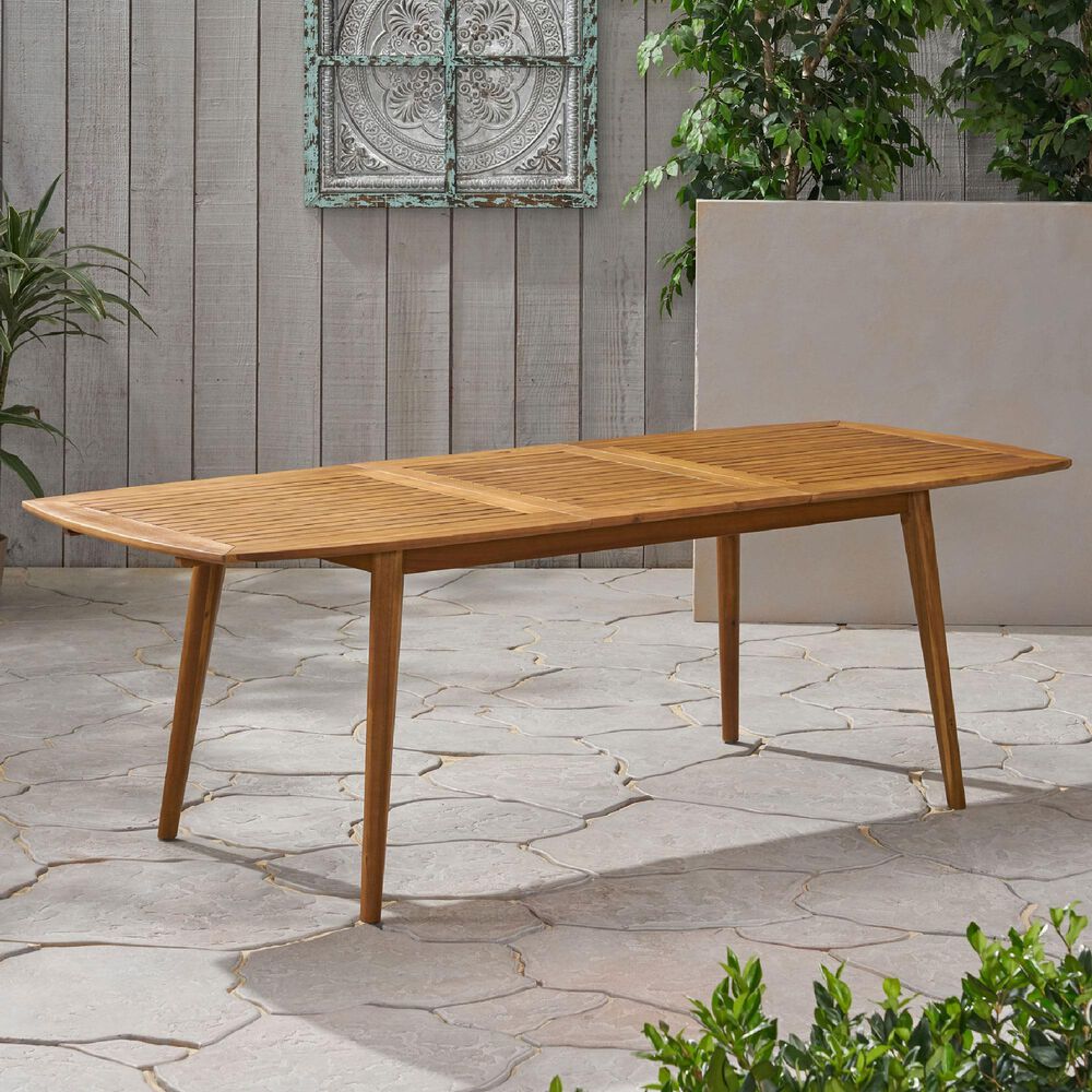 Noble House Stamford Rectangular Patio Dining Table in Teak Brown, , large
