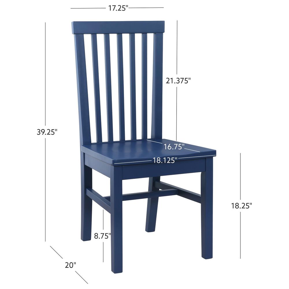 Linon Home Decor Percival Side Chair in Navy Blue (Set of 2), , large