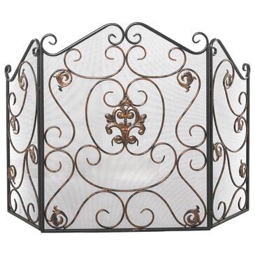 Maple and Jade 47" x 30" Fireplace Screen in Black, , large