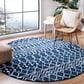 Safavieh Tulum TUL270 6"7" Round Navy and Ivory Area Rug, , large