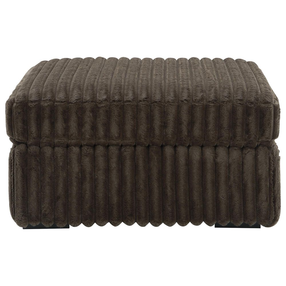 Ashley Midnight-Madness Oversized Accent Ottoman in Chocolate, , large