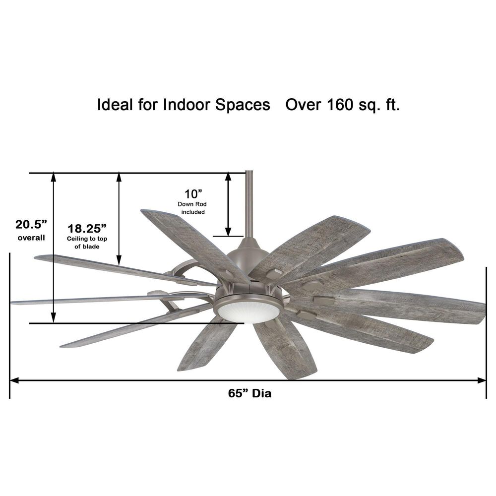 Minka-Aire Barn 65" Ceiling Fan with LED Light in Burnished Nickel, , large