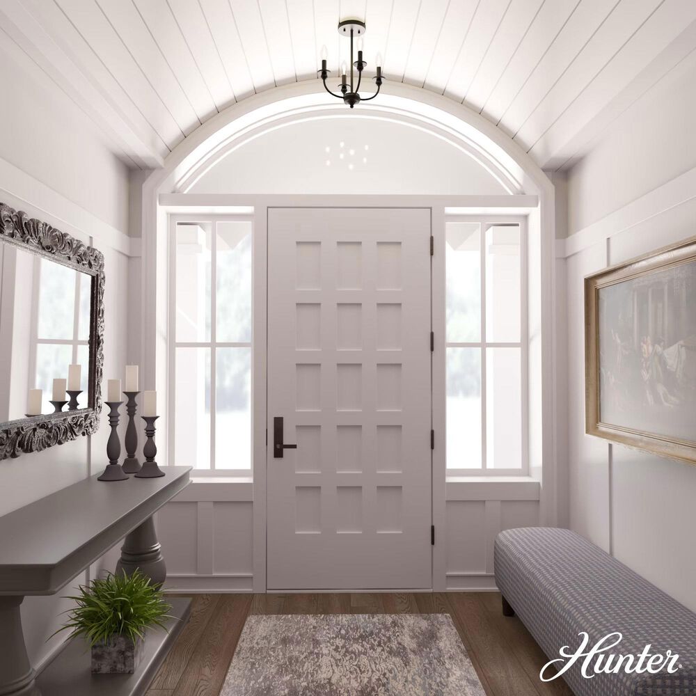 Hunter Southcrest 4-Light Semi-Flush Mount in Flat Matte Black, , large