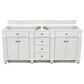 James Martin Vanities Bristol 72" Double Bathroom Vanity in Bright White with 3 cm Carrara White Marble Top and Rectangular Sinks, , large