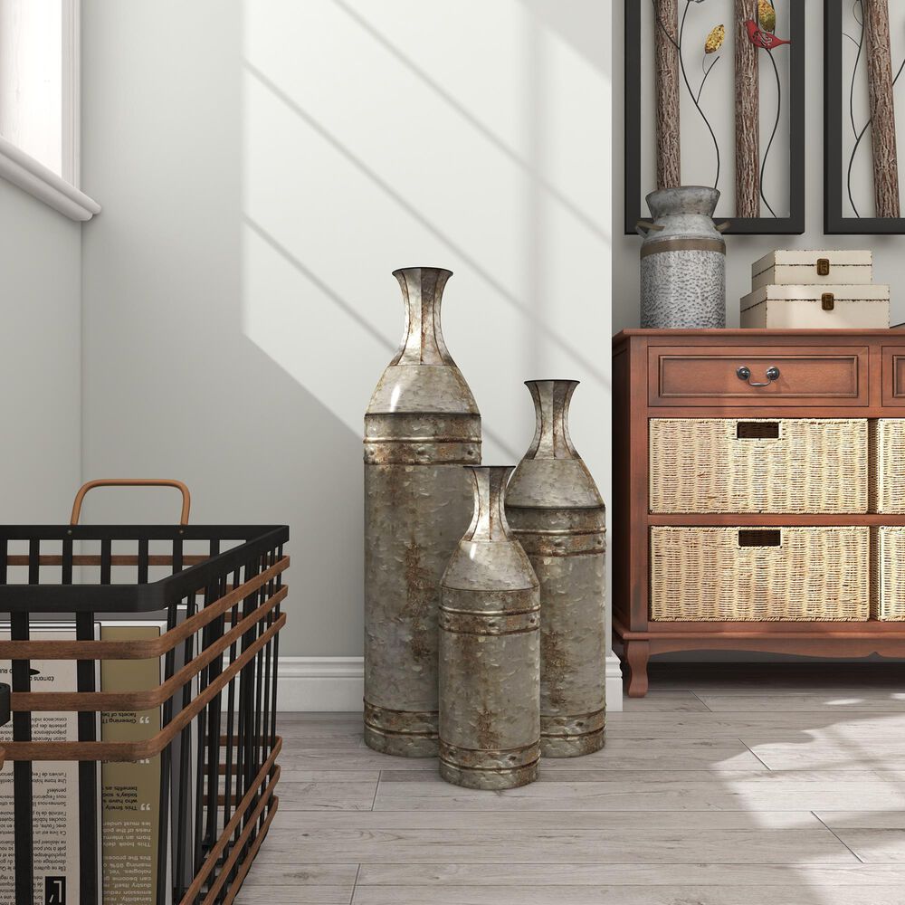 Maple and Jade Farmhouse Vase in Gray &#40;Set of 3&#41;, , large
