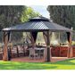 HOMLUX 12" x 14" Outdoor Hardtop Gazebo in Brown, , large
