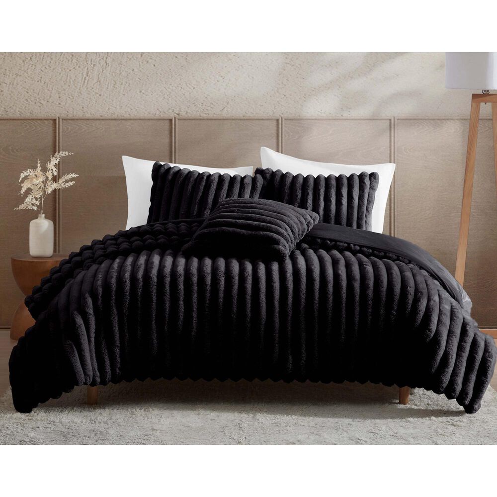 Hallmart Collectibles Ethan 4-Piece Full/Queen Comforter Set in Black, , large