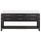 Lexora Home Norwalk 72" Double Bathroom Vanity in Black Oak with White Quartz Top and Rectangular Sinks, , large