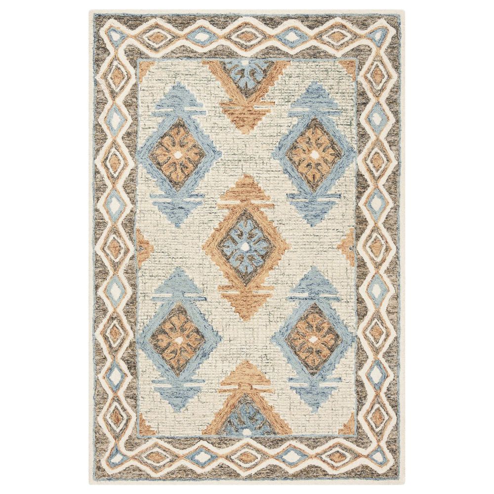 Safavieh Micro-Loop Southwestern 4" x 6" Blue and Beige Area Rug, , large