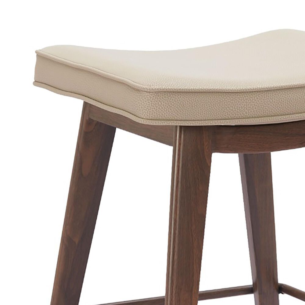 Zuo Modern Divat Counter Stool in Beige &amp; Walnut, , large