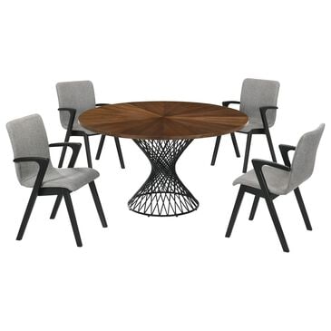 Blue River Cirque and Varde 5-Piece Round Dining Set in Black, , large