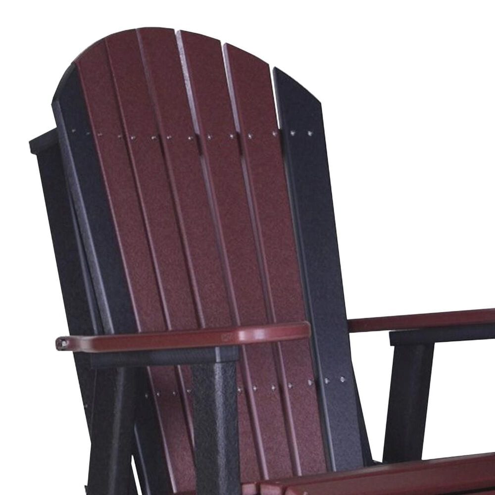 Amish Orchard 2&#39; Adirondack Outdoor Swivel Glider Chair in Cherrywood and Black, , large