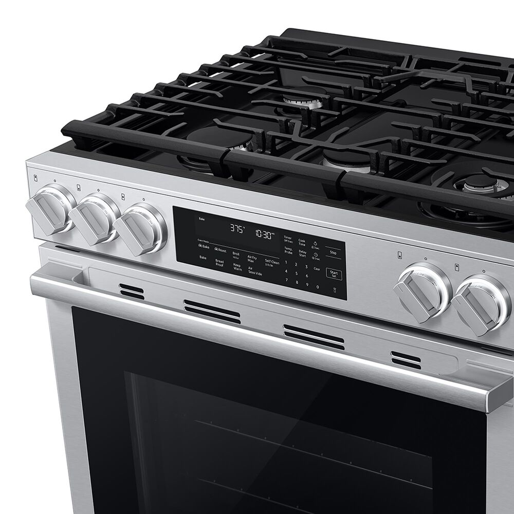 Samsung Bespoke 6.0 Cu. Ft. Smart Slide-In Gas Range with Illuminated Precision Knobs in Stainless Steel, , large