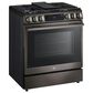 LG 2-Piece Kitchen Package with 6.3 Cu. Ft. Smart Slide-In Gas Range and 2.1 Cu. Ft. Smart Over-the-Range Microwave in Black Stainless Steel, , large