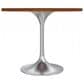 Leisuremod LeisureMod Verve Collection 36 Round Dining Table, Brushed Chrome Base with Cognac Brown MDF Top, , large