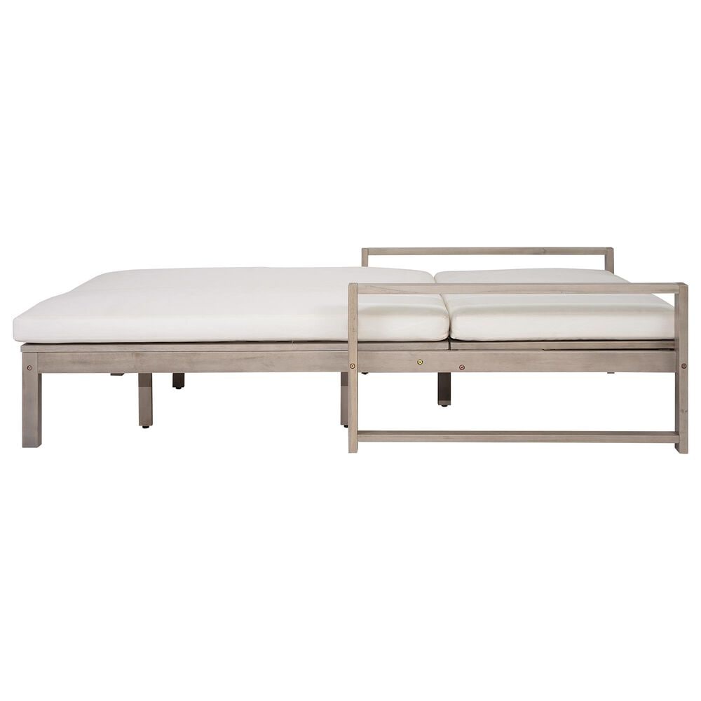 HOMLUX Patio 2-Person Lounge Chair with Grey Frame in Beige, , large